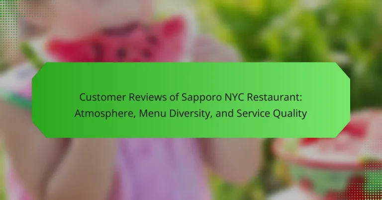 Customer Reviews of Sapporo NYC Restaurant: Atmosphere, Menu Diversity, and Service Quality