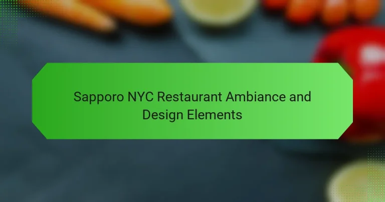 Sapporo NYC Restaurant Ambiance and Design Elements
