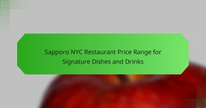 Sapporo NYC Restaurant Price Range for Signature Dishes and Drinks