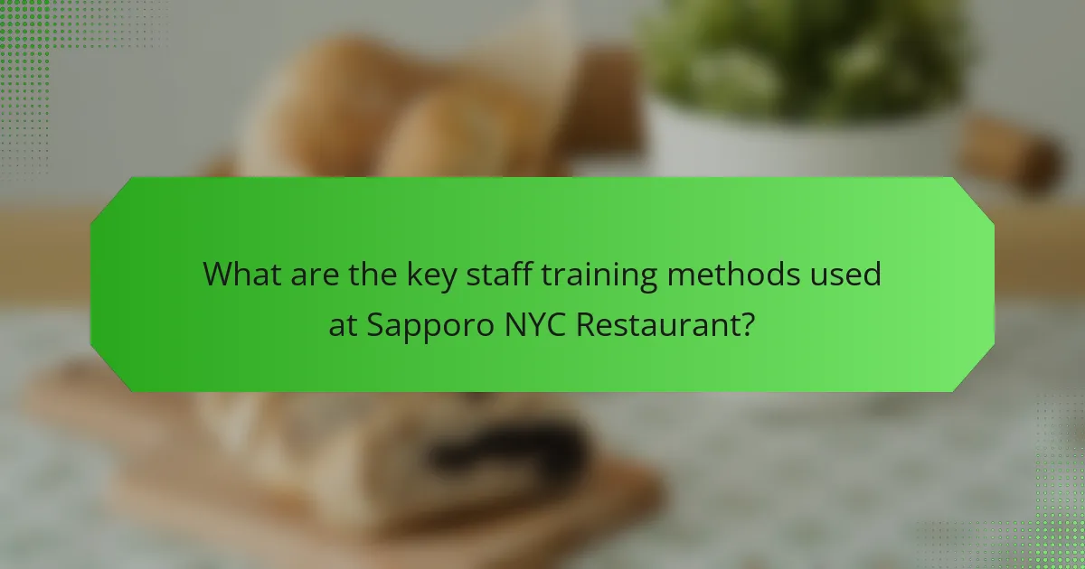 What are the key staff training methods used at Sapporo NYC Restaurant?