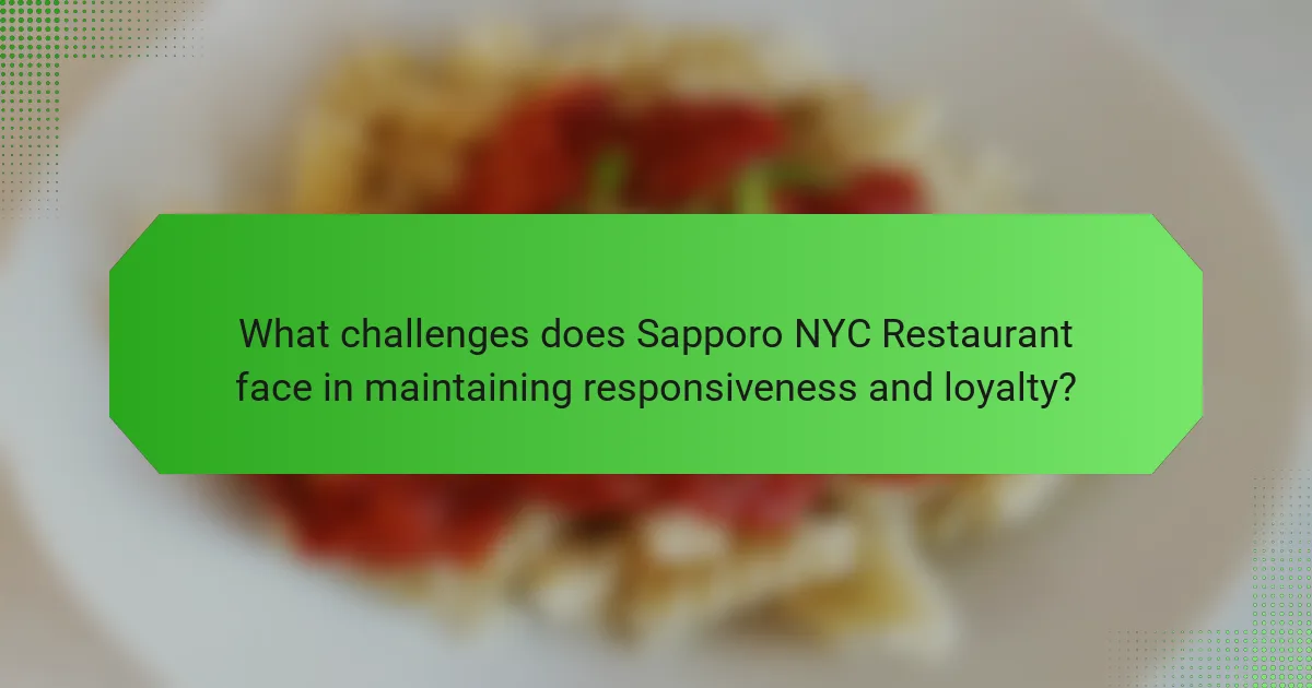 What challenges does Sapporo NYC Restaurant face in maintaining responsiveness and loyalty?