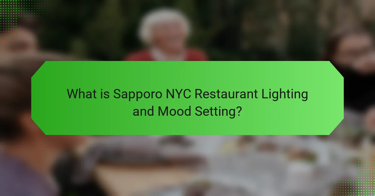 What is Sapporo NYC Restaurant Lighting and Mood Setting?