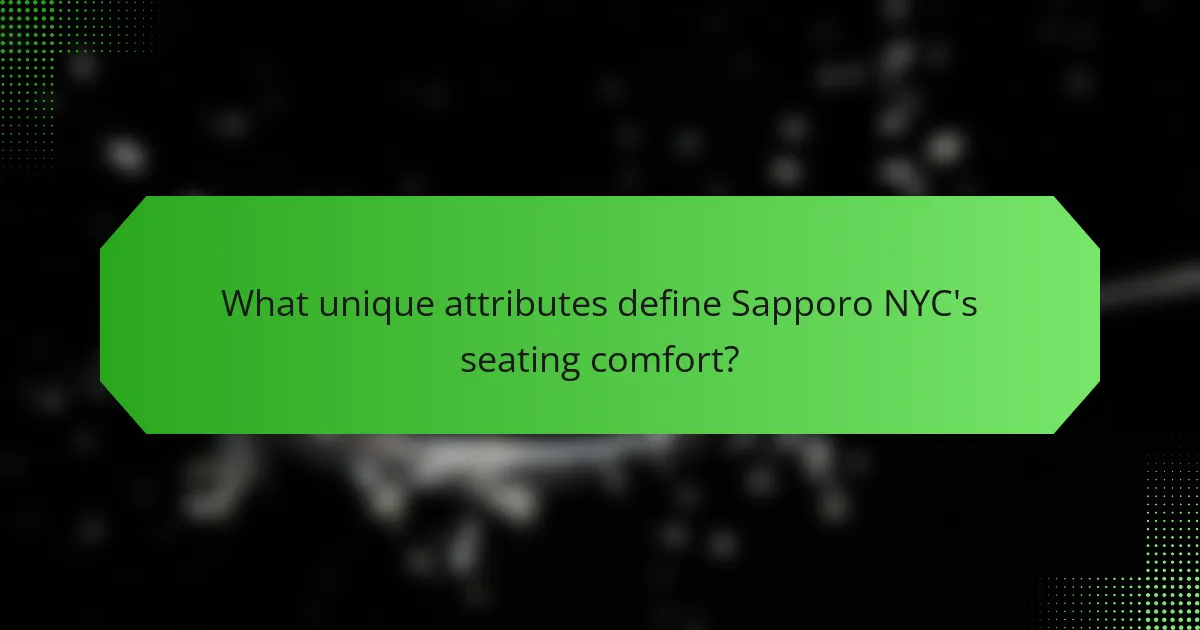 What unique attributes define Sapporo NYC's seating comfort?